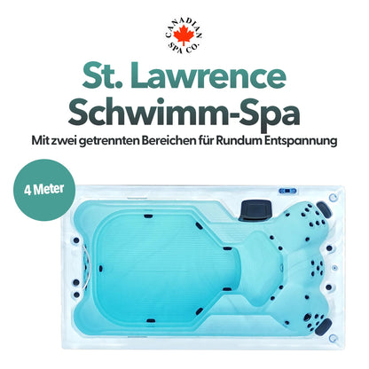 CANADIAN SPA CO. 2025 St. Lawrence Swim Spa (4m) Outdoor Whirlpool für 5 Personen: LED, Musiksystem