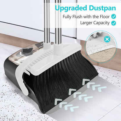 Besen und Kehrschaufel-Set | Combo mit 137cm Langem Griff für Küche, Haushalt