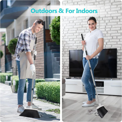 Besen und Kehrschaufel-Set | Combo mit 137cm Langem Griff für Küche, Haushalt