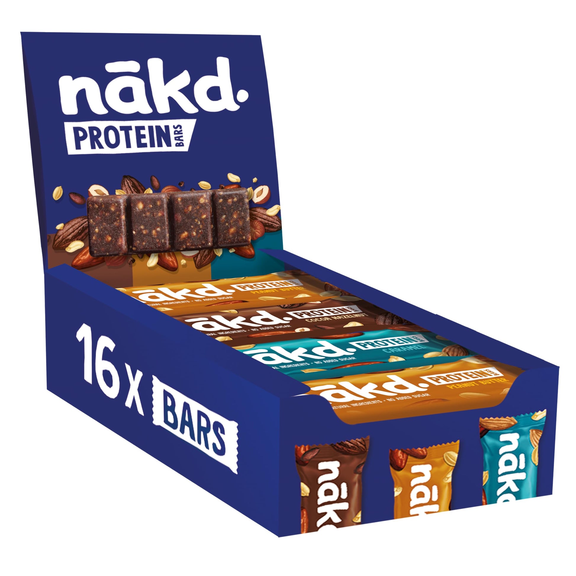 Nākd. Protein-Riegel Variety Pack (16x45g) | Ohne Zuckerzusatz, Vegan