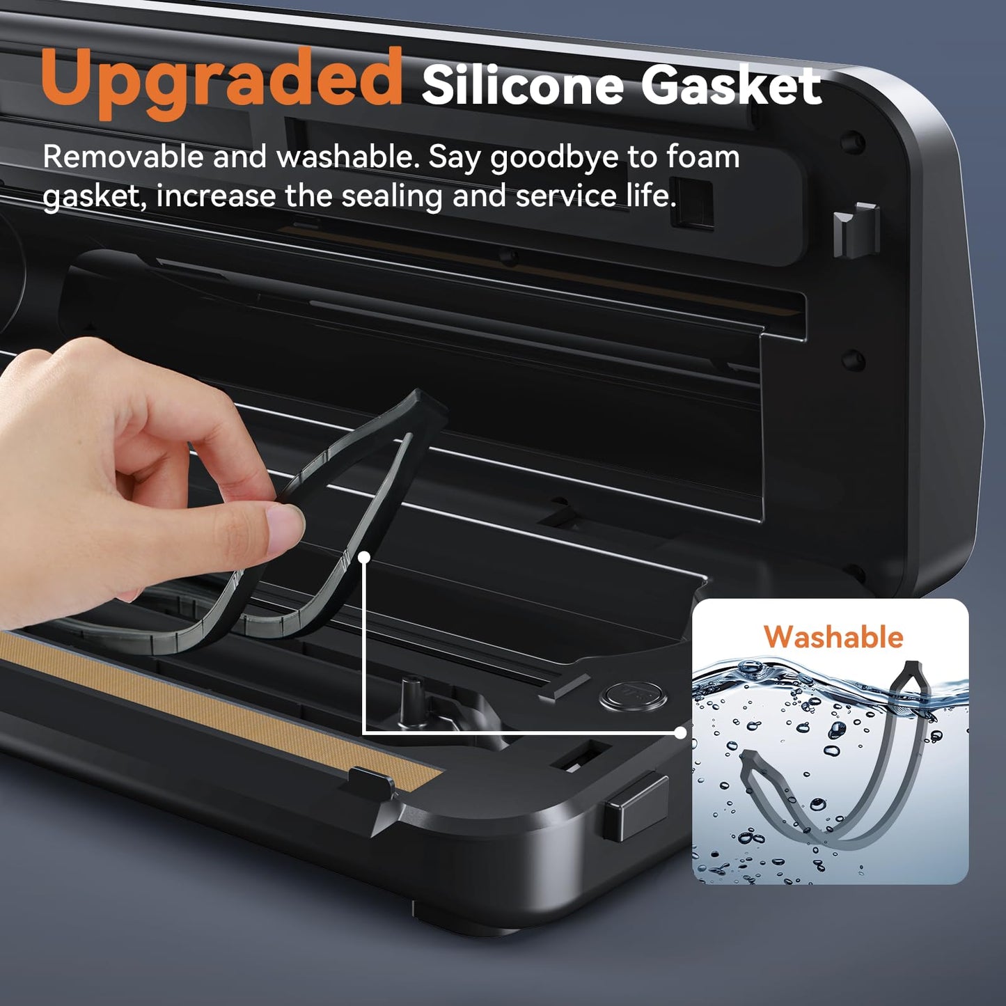 8-in-1 Vakuumiergerät 80 KPA | Lebensmittel Trocken-/Feuchtmodus mit eingebautem Cutter, digitalem Countdown