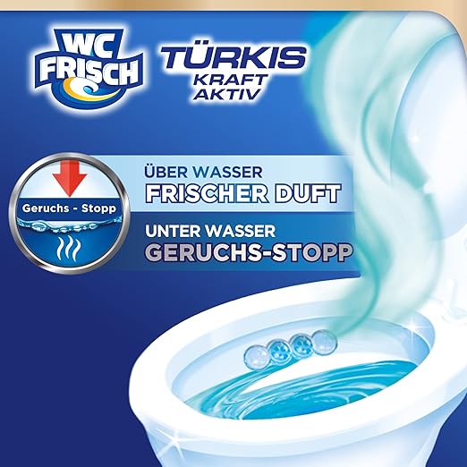 WC-Frisch Kraft Aktiv Türkisspüler Meeresfrische (10er Pack) | WC Duftreiniger 