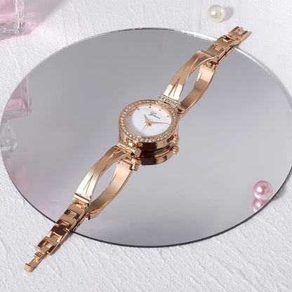 CLASTYLE Roségold Damen-Uhr Geschenk Set + 3 Edelstahl Armbänder4