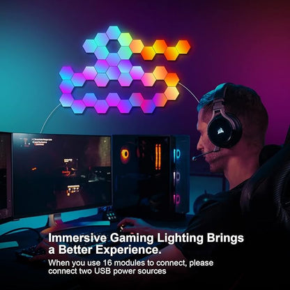 RGB Sechseck Gaming Wandleuchte | Sync Deko Smart Modular Lampe 4