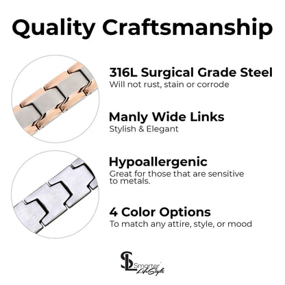 Smarter LifeStyle men's bracelet made of surgical steel in various colors