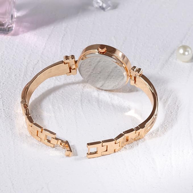 CLASTYLE Roségold Damen-Uhr Geschenk Set + 3 Edelstahl Armbänder5