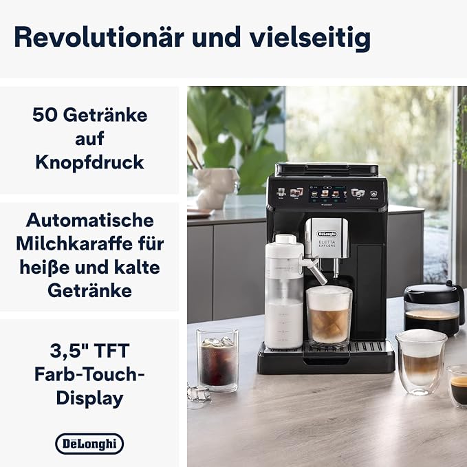 De'Longhi Eletta Explore Kaffeevollautomat | Cold Brew: ECAM452.67.G inkl. Kaffeekanne 1