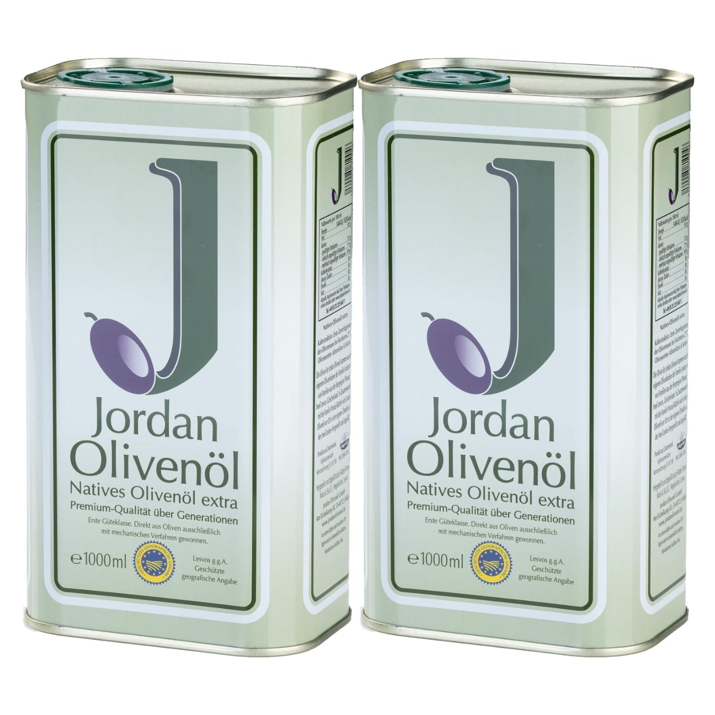 Jordan Natives Olivenöl (2x 1 Liter Kanister) von der griechischen Insel Lesbos