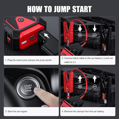 Povasee Auto Jump Starter Powerbank | 3000A Starthilfe für 12V Fahrzeuge