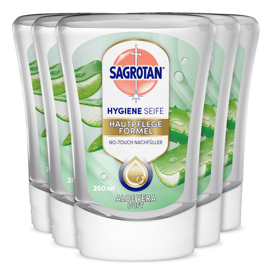 Sagrotan No-Touch Seifenspender Nachfüllseife Aloe Vera (5 x 250ml)