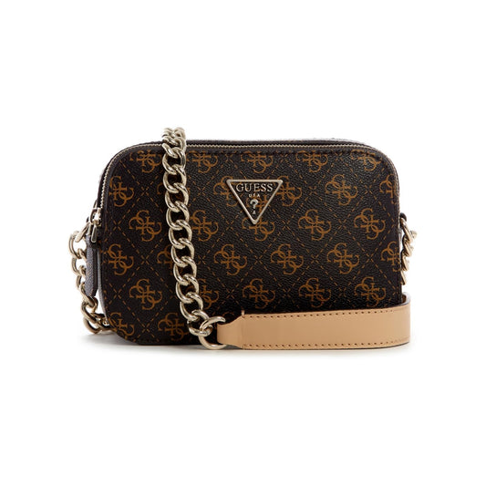 GUESS Schultertasche im braunen Logo-Design mit Reißverschluss | Crossbody-Bag