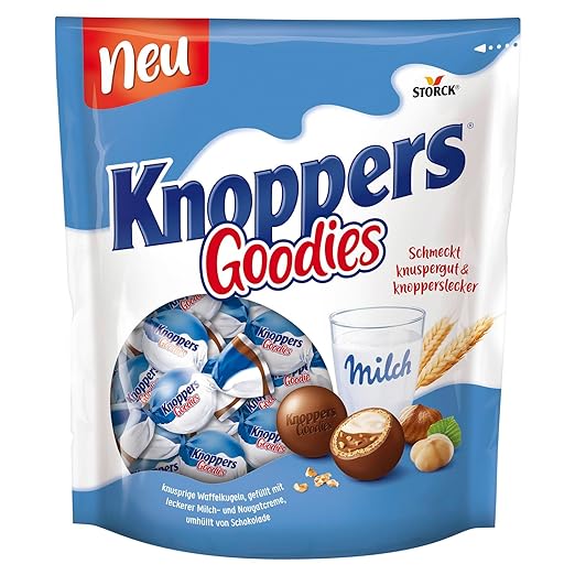 Knoppers Goodies: 180g köstliche Waffelkugeln, gefüllt mit cremiger Milch-Nougat-Creme