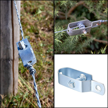 Maschendrahtzaun Spanner für Garten (10 Stück): Spanndraht, Knotengeﬂechtzaun