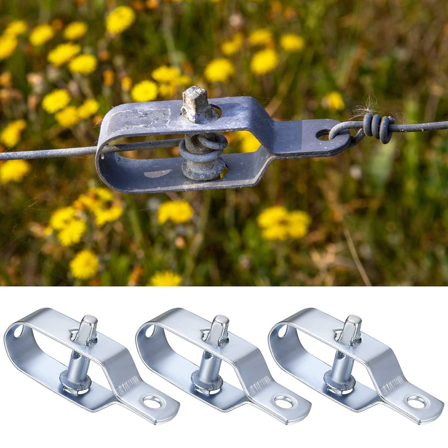 Maschendrahtzaun Spanner für Garten (10 Stück): Spanndraht, Knotengeﬂechtzaun