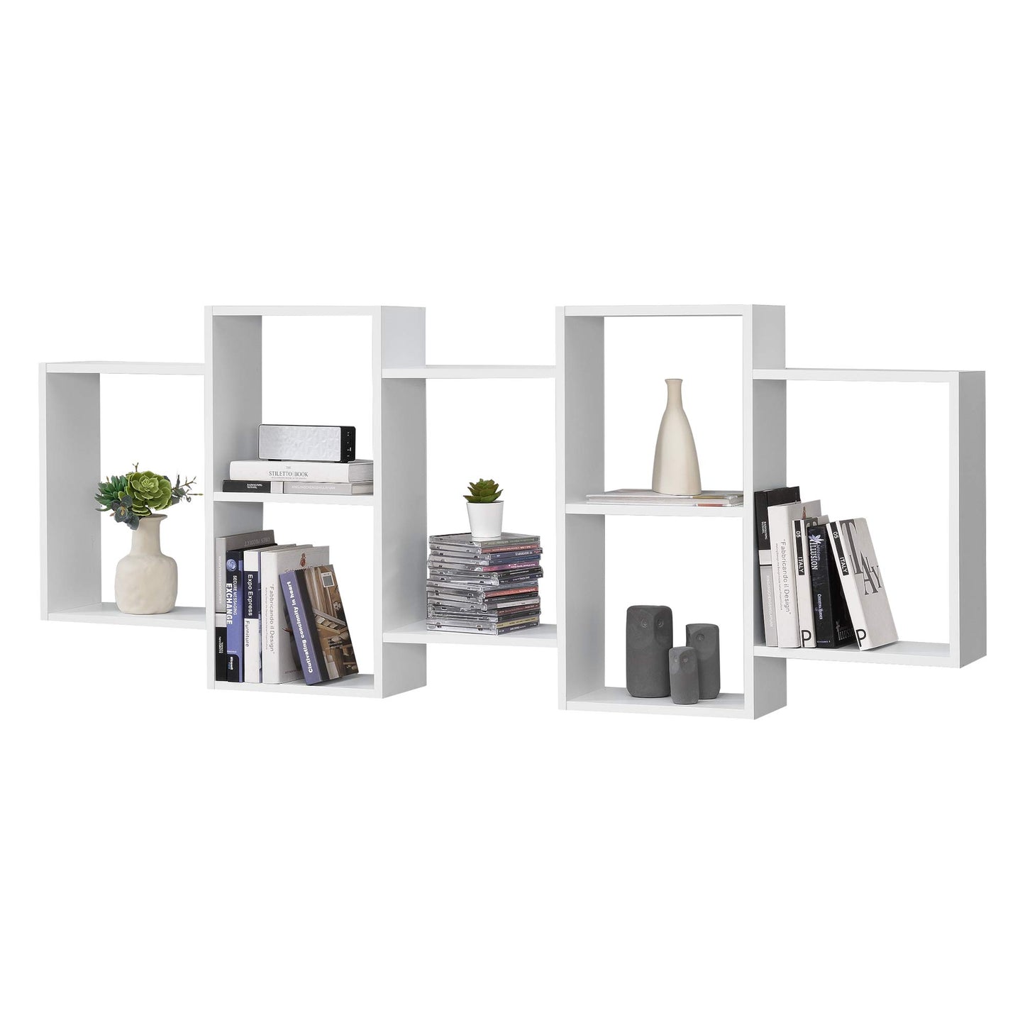 [en.casa] Wandregal 'Jessheim' mit 7 Ablageflächen: Stilvoller Stauraum für jeden Raum