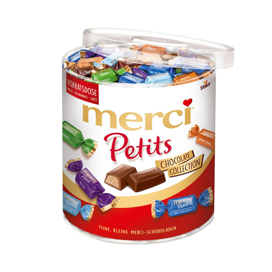 merci Petits Chocolate Collection (1kg): Mix aus Schokoladen-Spezialitäten in praktischer Runddose