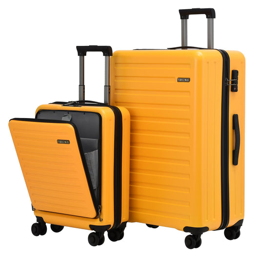 TYDECKARE Hartschalen Reisekoffer-Set (2-teilig) mit Frontöffnung, TSA Schloss | Orange