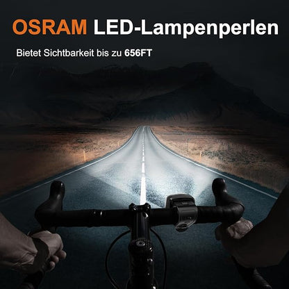 ANTIMI Fahrradleuchten-Set | LED IPX5 Frontlicht + Rücklicht mit USB Typ-C