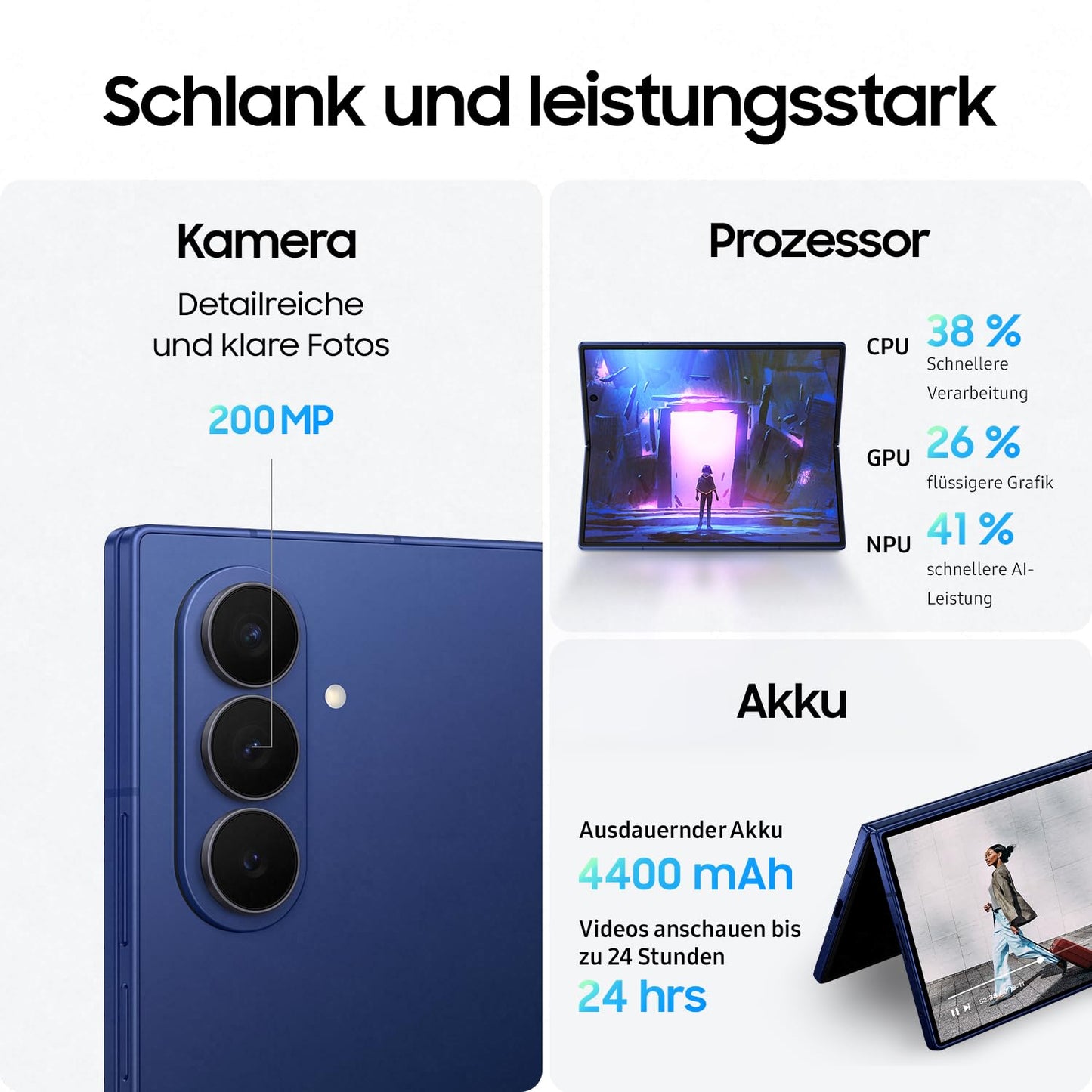 Samsung Galaxy Z Fold7 AI Smartphone mit Galaxy AI, KI-Handy mit Android, Faltbares Design, Großes Display für Multitasking, 200-MP-Kamera, 512 GB, 12 GB RAM, Silver Shadow, 3 Jahre Herstellergarantie