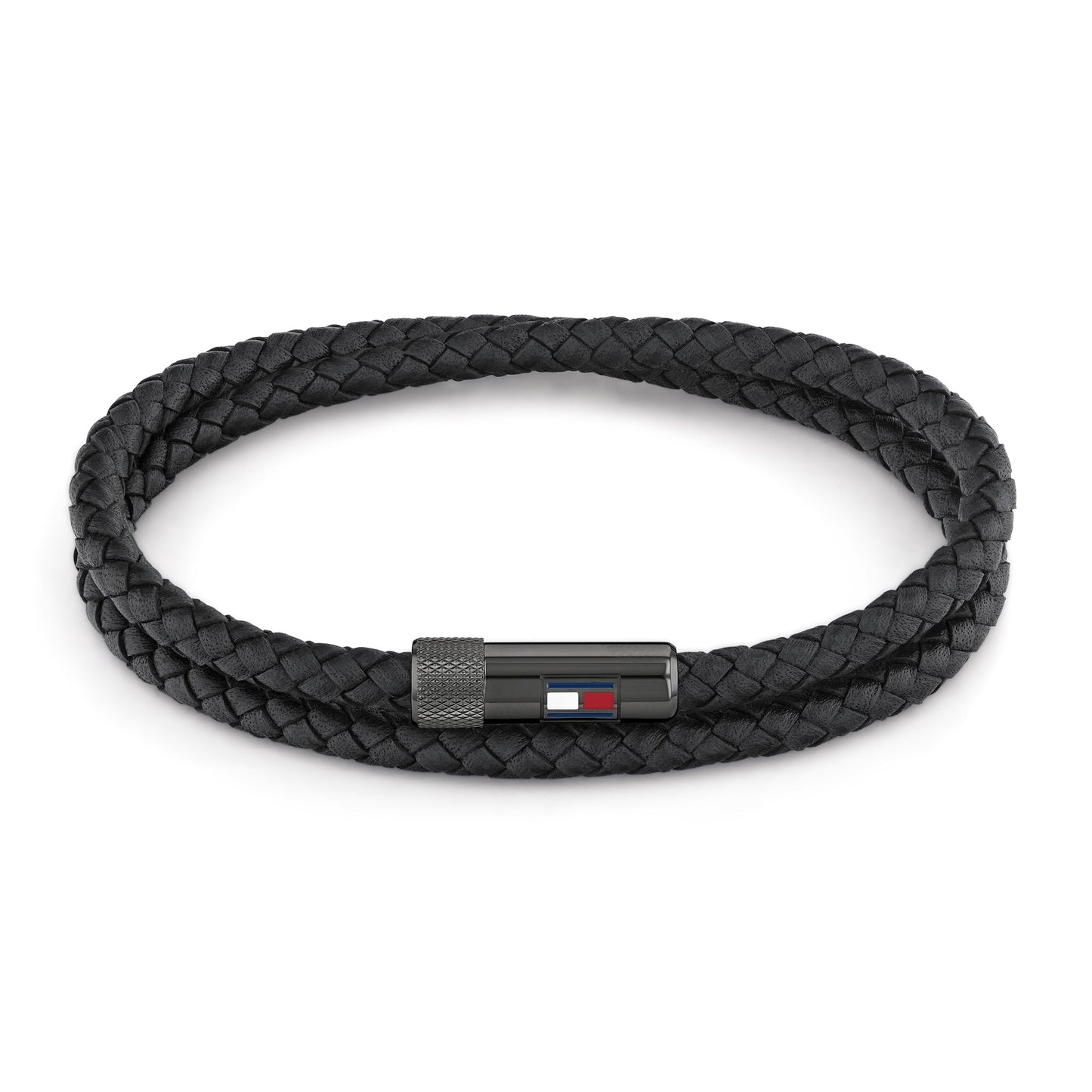 Tommy Hilfiger Doppelt gewickeltes Lederarmband mit Details aus Edelstahl