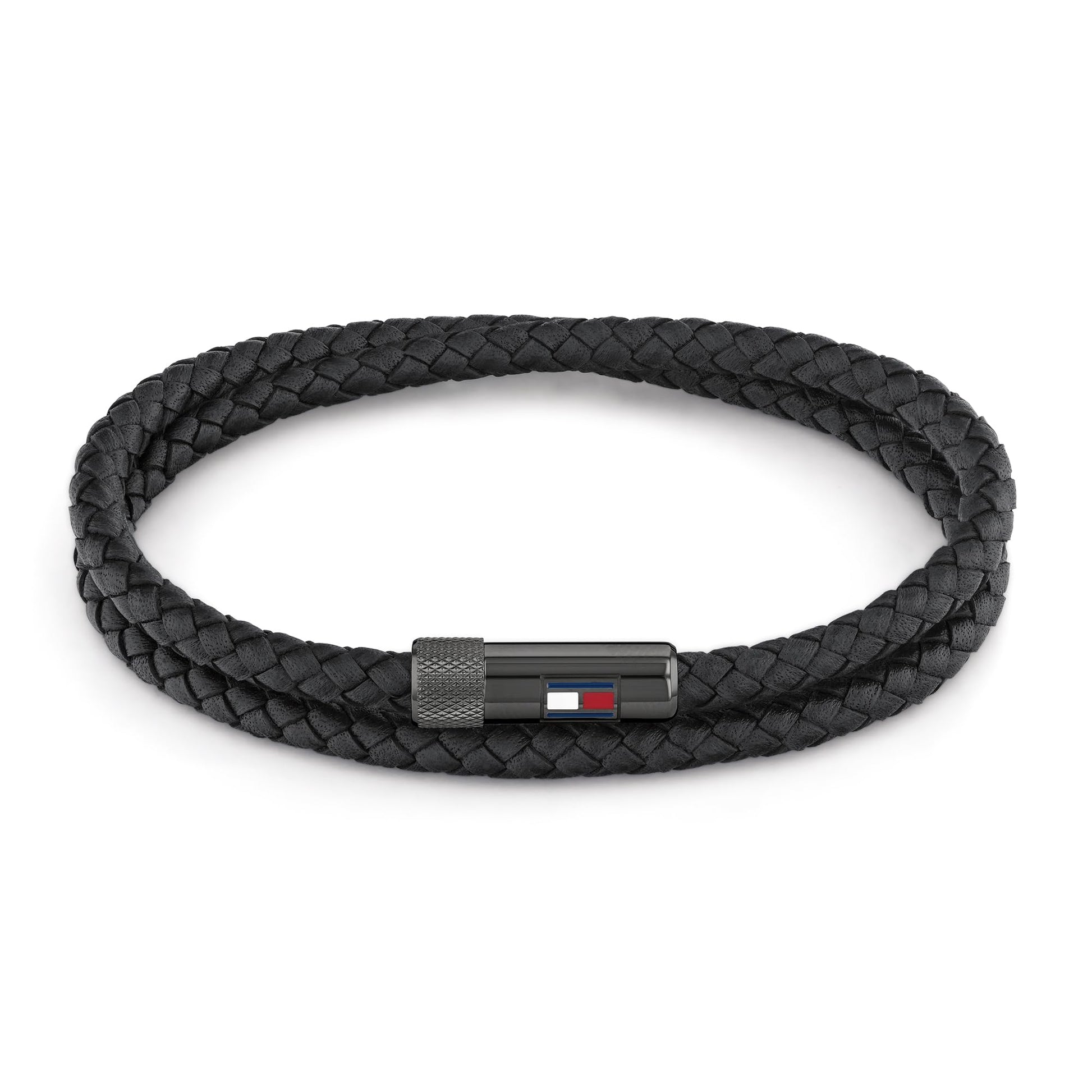 Tommy Hilfiger Doppelt gewickeltes Lederarmband mit Details aus Edelstahl