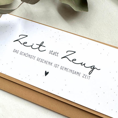 Zeit statt Zeug (11x22cm): Stilvolle Geschenkverpackung für besondere Momente