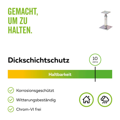 Alberts Pfostenträger (212391) zum Aufschrauben: Höhenverstellbar (150 - 190mm)