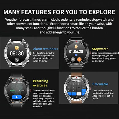 APOYOU Smartwatch mit Earbuds: 1,54 Zoll, IPS-Bildschirm | Fitness-Tracker (Schwarz) 5