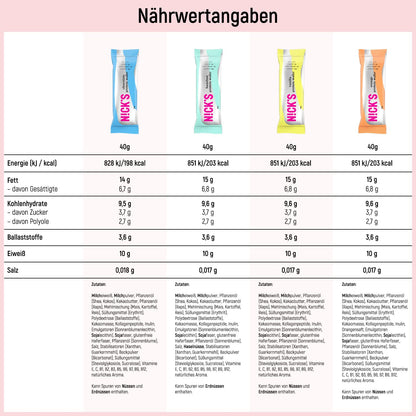 NICKS Protein Wafer Riegel Sport Mix (9x 40g): Low Carb Proteinriegel Schokopladen