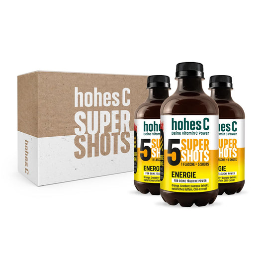 hohes C Super Shots Energie (3x 330ml): Vegan, ohne Zuckerzusatz & Konservierungsstoffe
