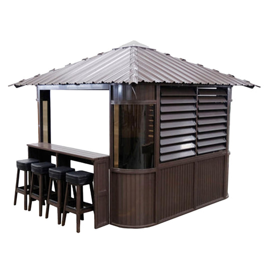 CANADIAN SPA CO. 'Fraser' HotTub Pavillon in Braun: Freistehend, Lamellen- & Dachfenster