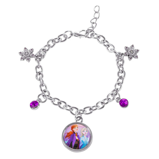 Disney 'Die Eiskönigin' Kristall Metall-Stein Charm-Armband für Damen - 17cm