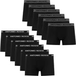 ANTONIO ROSSI Herren Fitted Boxer Hipsters (12er-pack): Schwarz