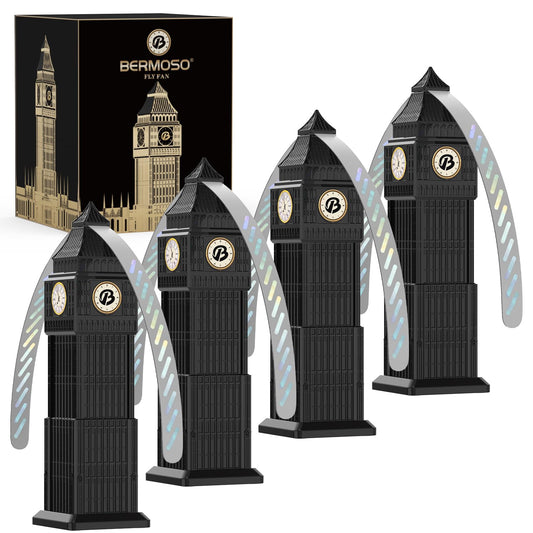 Fly Swatter, 4 Pack Fly Repeller Fly Repellent Fan, Fly Fan Foldable and Hangable Insect Repellent Insect Repellent Fan with Holographic Blades