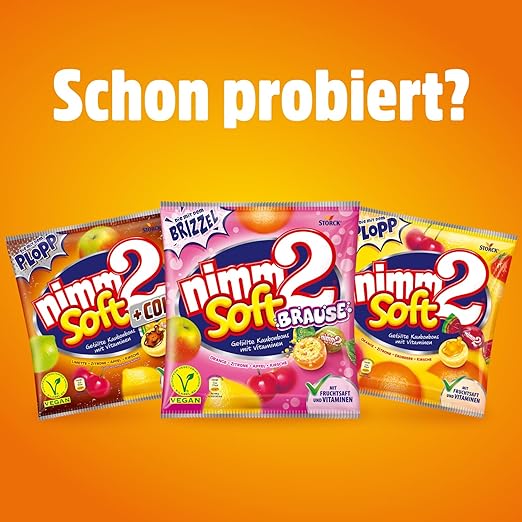 nimm2 Soft ULTRAPACK (1x800g): Gefüllte Kaubonbons in vier Sorten mit Fruchtsaft und Vitaminen 5