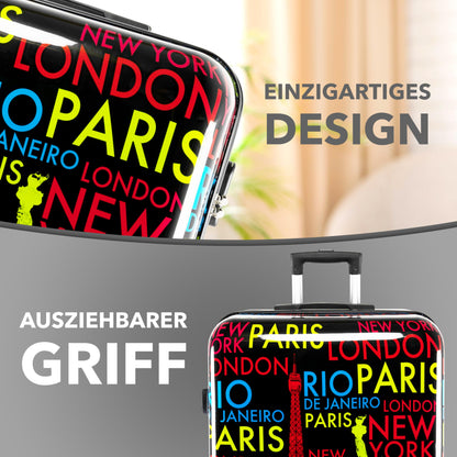 XONIC Design Hartschalen-Koffer mit 360° Leichtlauf-Rollen & Zahlenschloss (M-L-XL oder Set)