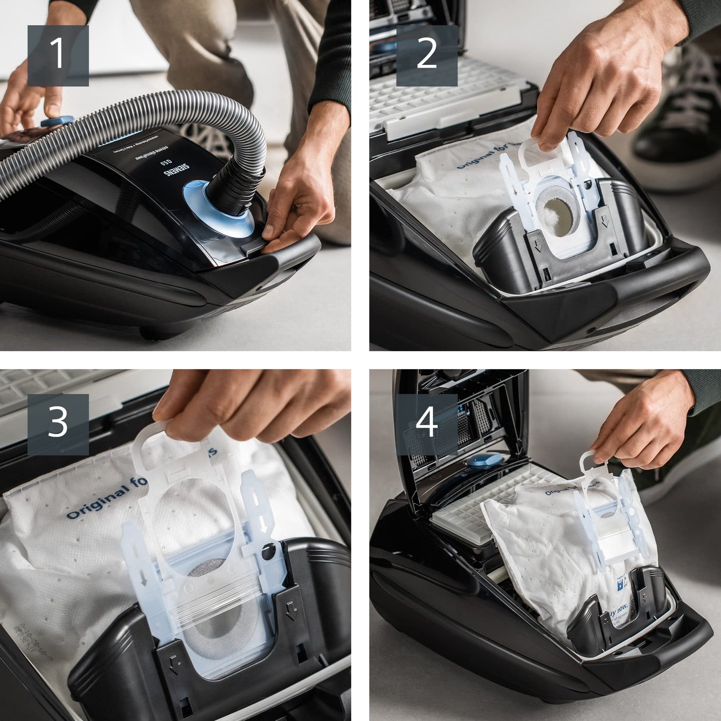 Siemens Staubsauger VSQ5X1230 (Q5.0) mit Beutel: 850W, Extreme Leise, Hygiene-Filter