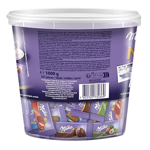 Milka Naps Mix (1kg Dose): Zartschmelzende Mini-Schokoladentäfelchen 1