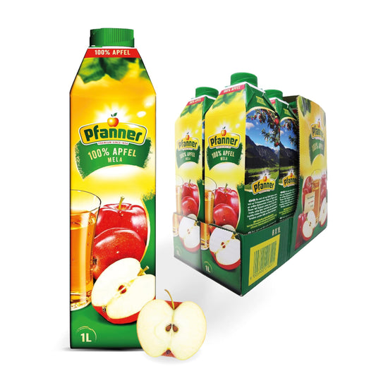 Pfanner 100% vitaminreicher Apfelsaft (8x 1 Liter): ohne Zuckerzusatz