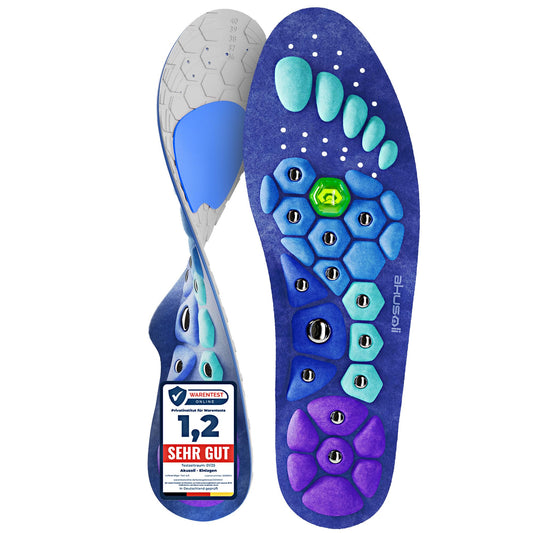 Akusoli Magnet-Einlegesohlen gegen Fersensporn & Plattfüße: Zuschneidbar