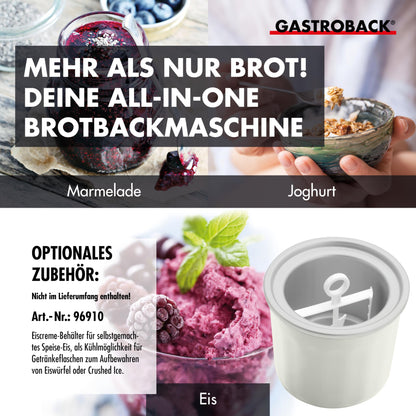 GASTROBACK Vollautomatisches Brotbackautomat Advance -  Brotbackmaschine | Timer-Funktion, Zutatenfach