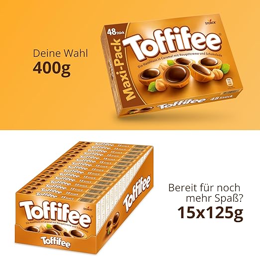 Toffifee: 400g Maxi-Pack | Haselnuss-Karamell mit Nougatcreme & Schoko