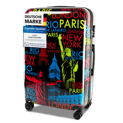 Xonic Design Hartschalen-Koffer mit 360° Leichtlauf-Rollen & Zahlenschloss (M-L-XL oder Set)