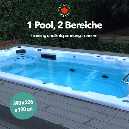 CANADIAN SPA CO. 2025 St. Lawrence Swim Spa (4m) Outdoor Whirlpool für 5 Personen: LED, Musiksystem