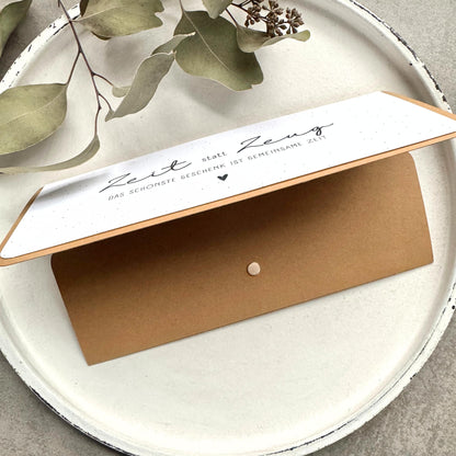 Zeit statt Zeug (11x22cm): Stilvolle Geschenkverpackung für besondere Momente