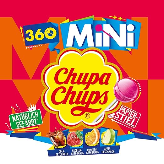 CHUPA CHUPS Mini Classic | 360 Lollis, 4 Geschmacksrichtungen (360x6g) 1