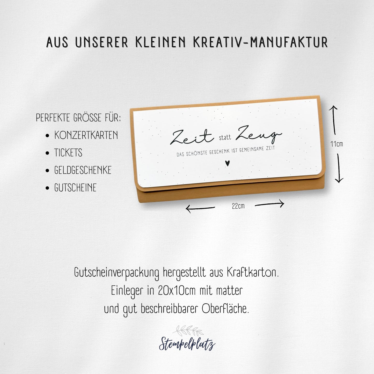 Zeit statt Zeug (11x22cm): Stilvolle Geschenkverpackung für besondere Momente