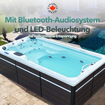 CANADIAN SPA CO. 2025 St. Lawrence Swim Spa (4m) Outdoor Whirlpool für 5 Personen: LED, Musiksystem