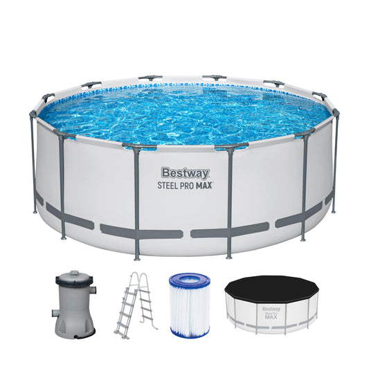 Bestway Steel Pro-MAX Frame Pool Komplett-Set mit Filterpumpe (Ø 366x122cm)