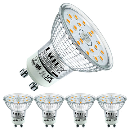 EACLL GU10 LED Halogen Leuchtmittel (Warmweiss-2700K: 4.9W) 4er-Pack